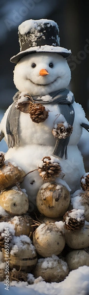 Obraz long image, snowman.