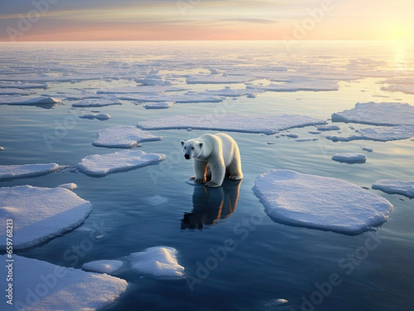 Fototapeta Crisis Unveiled: Captivating Midjourney AI Prompt Depicting Climate Change