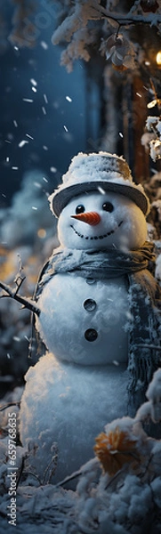 Obraz long image, snowman.