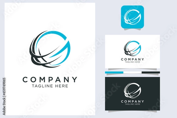 Fototapeta world logo with initial G