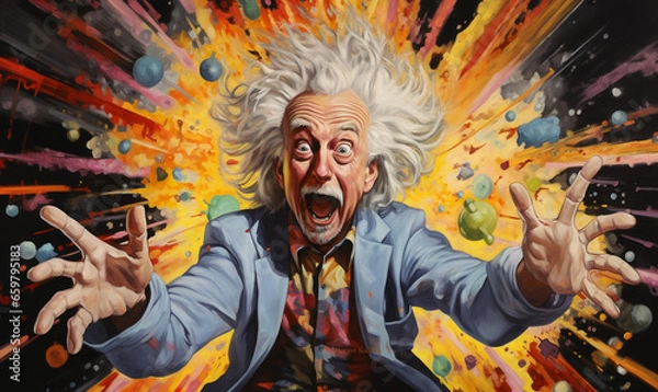 Obraz Scientist and Big Bang