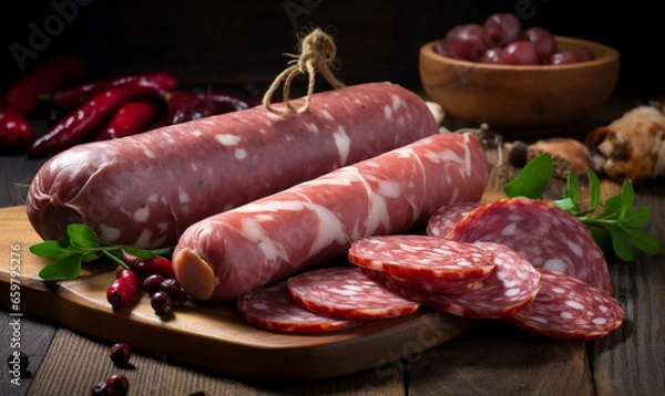 Obraz salami and sausage