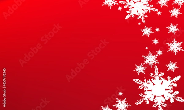 Fototapeta Christmas border with fir branches and decoration ornaments elements on red background. Realistic 3d design. Bright Christmas and New Year background light garlands, gold confetti. Vector illustration