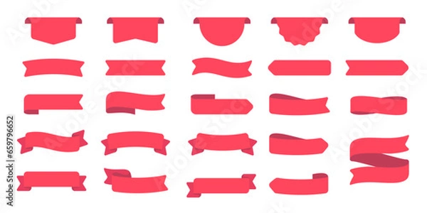 Obraz red cute ribbon text frame collection