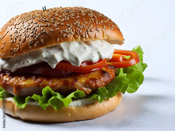 Obraz hamburger on a white background