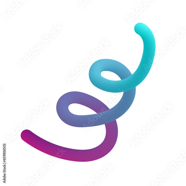 Obraz 3D Gradient Squiggly Line Shape