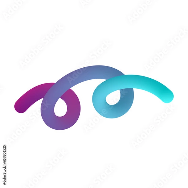 Obraz 3D Gradient Squiggly Line Shape
