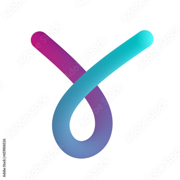 Obraz 3D Gradient Squiggly Line Shape