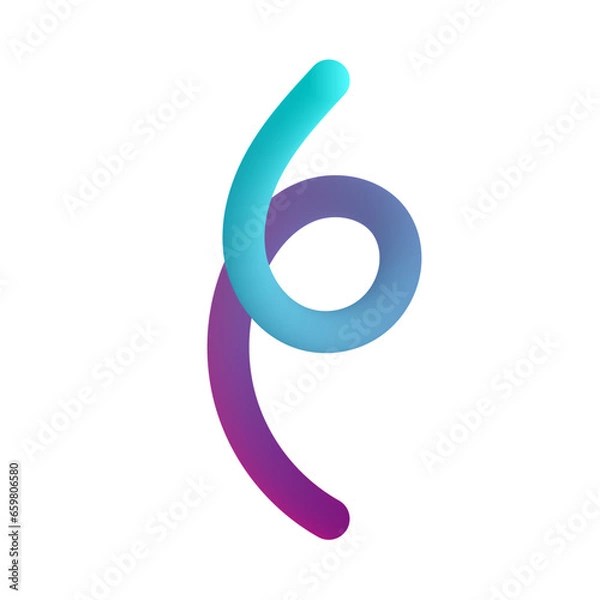 Obraz 3D Gradient Squiggly Line Shape