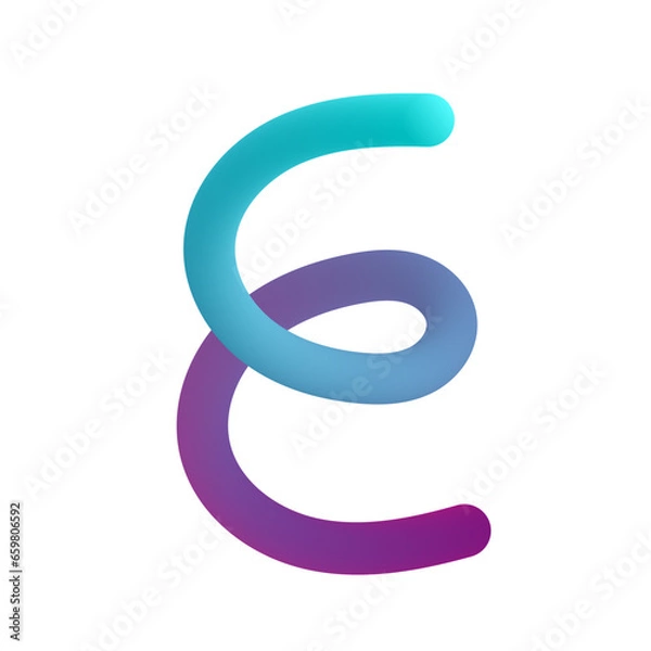 Obraz 3D Gradient Squiggly Line Shape
