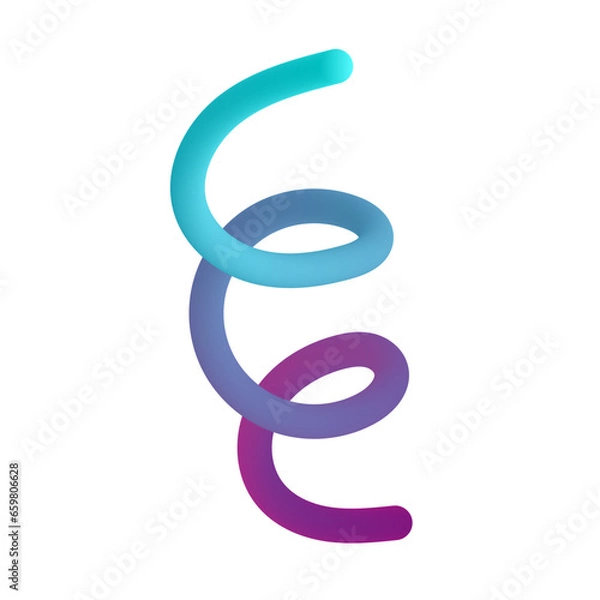 Obraz 3D Gradient Squiggly Line Shape