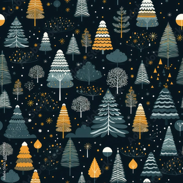 Obraz Christmas Seamless Pattern, Infinite Digital Paper, Generative AI
