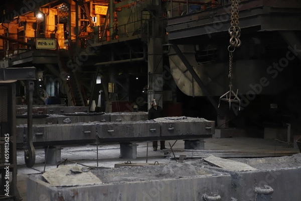 Obraz Steelmaking for metal smelting at the plant