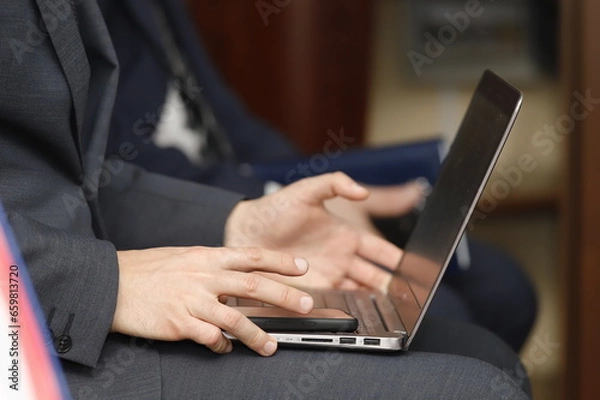 Obraz businessman using laptop