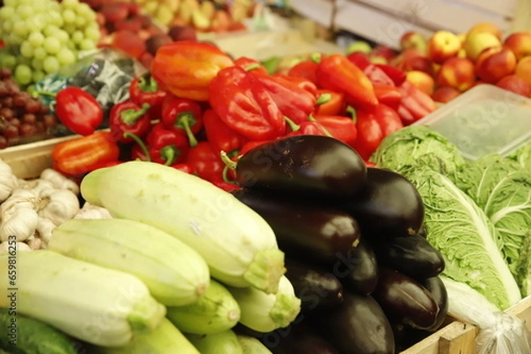 Obraz fresh vegetables on market