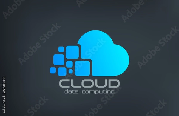 Obraz Szablon projektu logo wektor technologii cloud computing