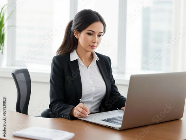 Fototapeta Customer service representative talking through headset