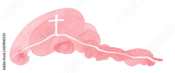 Fototapeta cross drawings for background religious concept illustration Can be applied to media and design work.