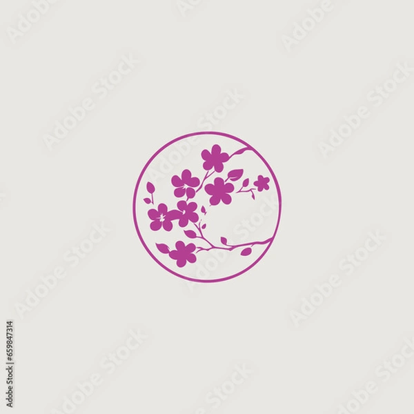Obraz 桜をシンボリックに用いたロゴのベクター画像