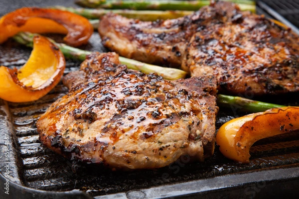 Obraz Grilling Pork Chops