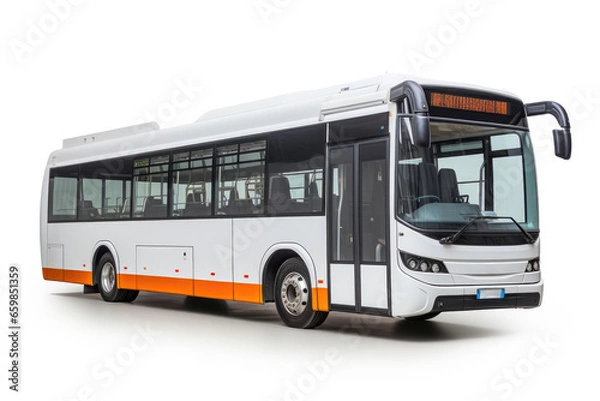 Obraz Modern Shuttle Bus on White Background
