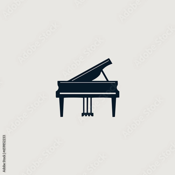 Obraz ピアノをシンボリックに用いたロゴのベクター画像