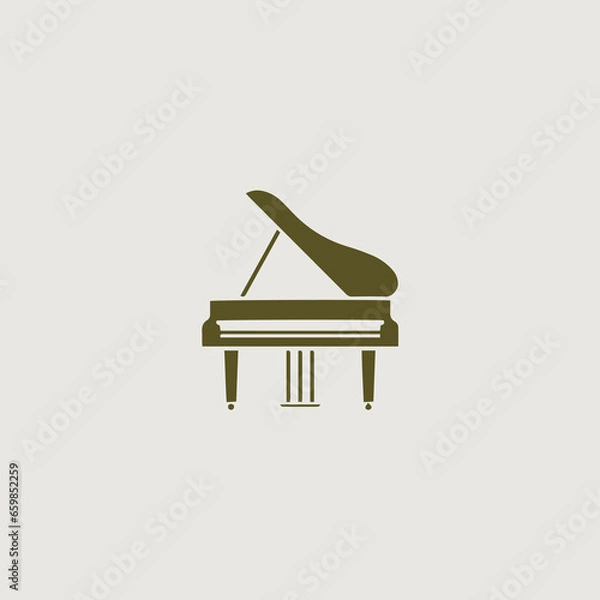 Obraz ピアノをシンボリックに用いたロゴのベクター画像