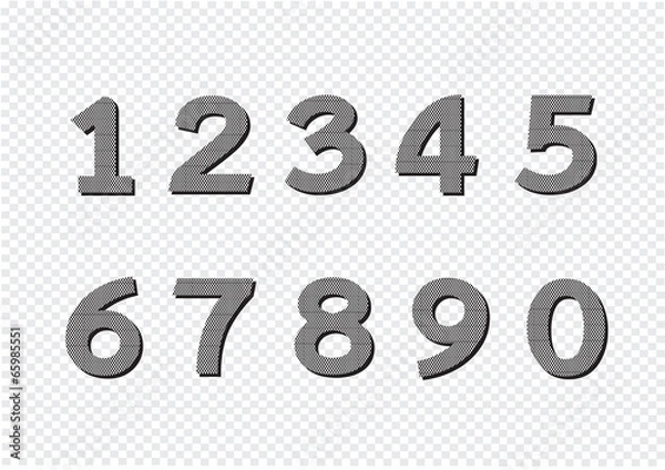 Fototapeta Numbers set. illustration