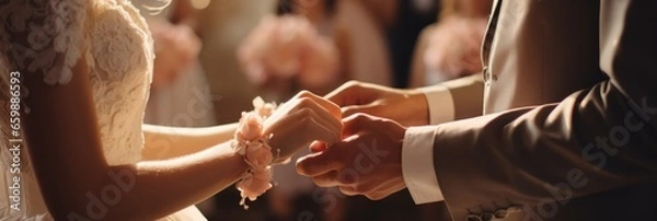 Obraz The close-up exchange of meaningful wedding vows