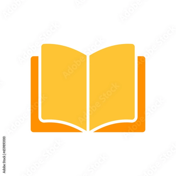 Fototapeta Open book line icon. Studying, self-education, reading, school, university,. Vector color icon on a white background for business and advertising.