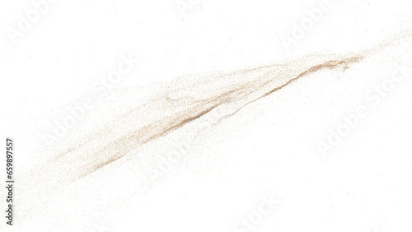Fototapeta 3D rendering of scattered sand granules or fine dirt on transparent background