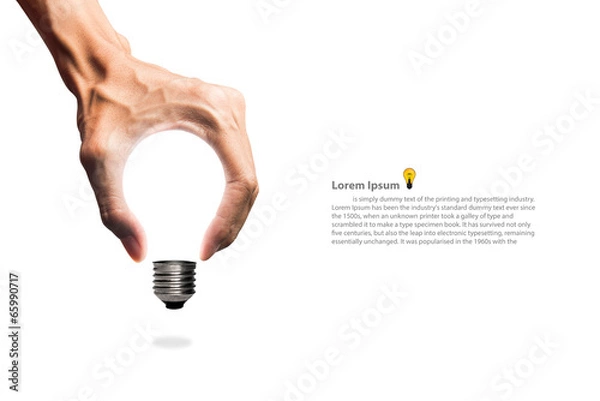 Obraz żarówka w ręku