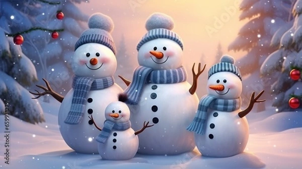 Obraz snowman on the snow