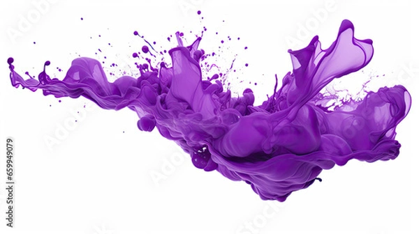 Obraz purple ink splashes isolated on white background
