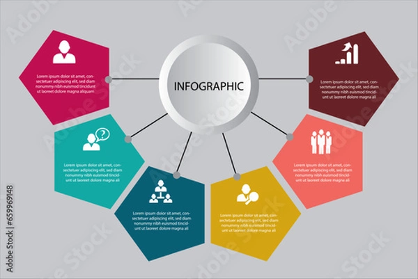 Fototapeta 6 step Infographic elements design template
