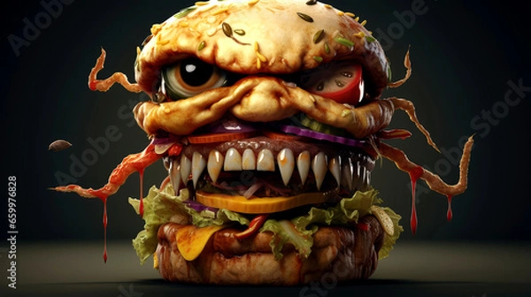 Obraz Zombie Burger: A Ghastly Delight for the Fearless Foodie