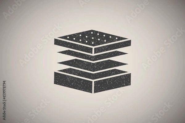 Obraz Mattress, layers icon vector illustration in stamp style