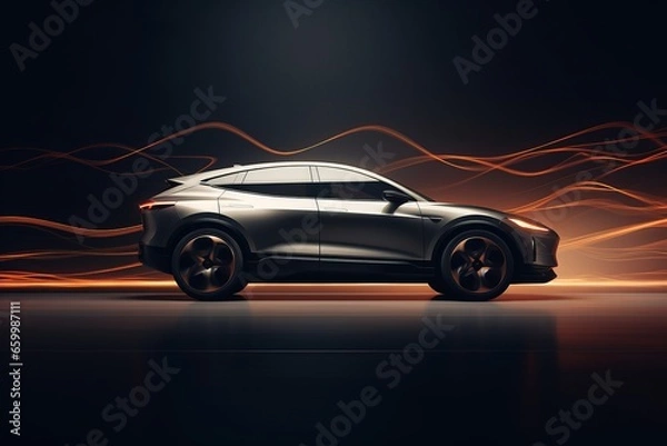 Obraz Electric Car with lighting effect.