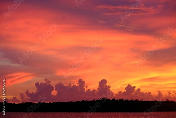 Obraz sunset in the city