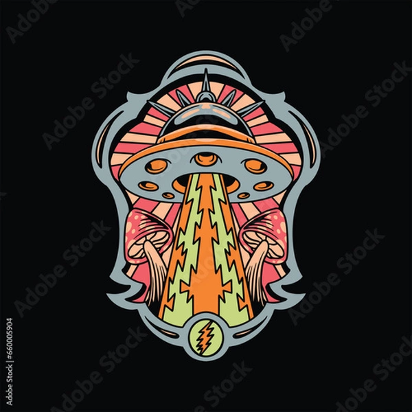 Fototapeta trippy alien illustration vector design