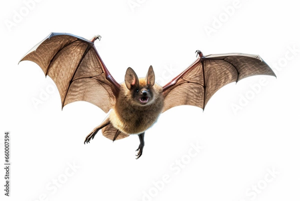 Obraz bat isolated on white background,A photo realistic image of a bat in flight