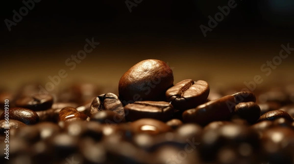 Fototapeta Coffee beans in focus