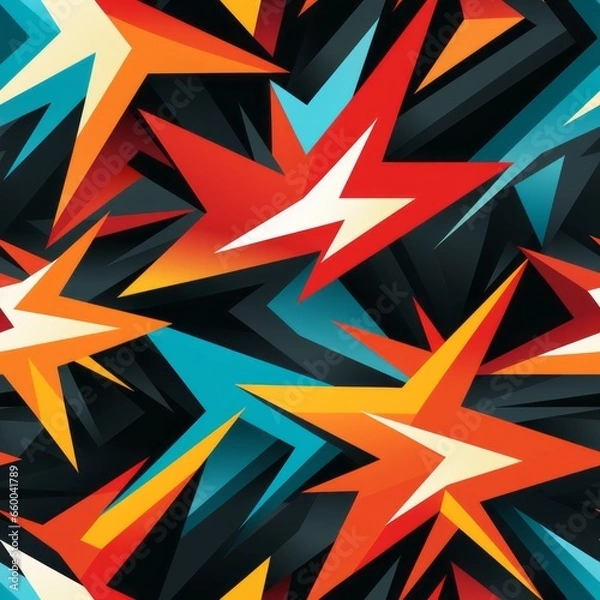 Obraz vibrant multicolored graphic seamless pattern