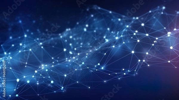 Obraz Technology background Abstract digital Technology Network Background Illustration Futuristic point wave.