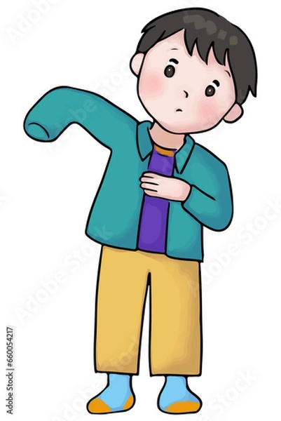 Fototapeta 着替える男の子