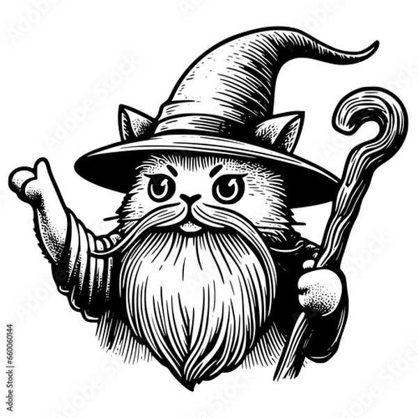 Fototapeta Magic cat cosplaying famous mage