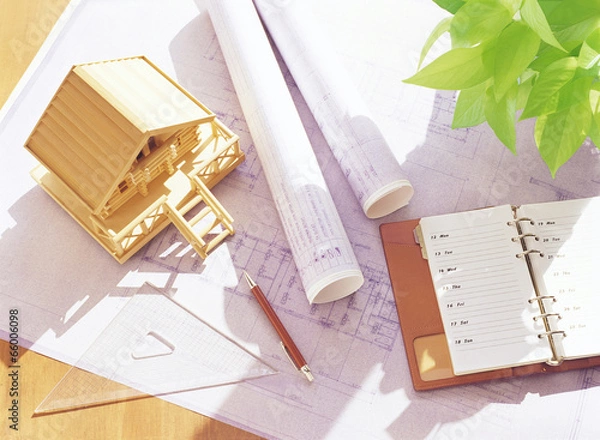 Obraz blueprint and house