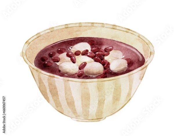 Obraz 手書き風　ぜんざい　おしるこ　イラスト