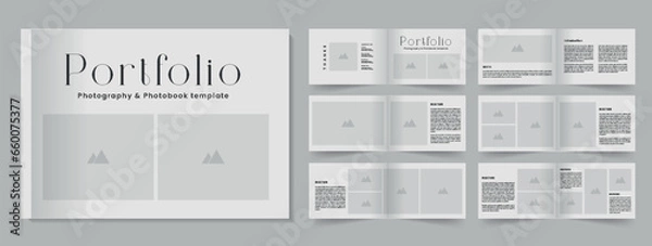 Fototapeta Minimal portfolio layout landscape photography portfolio template photobook