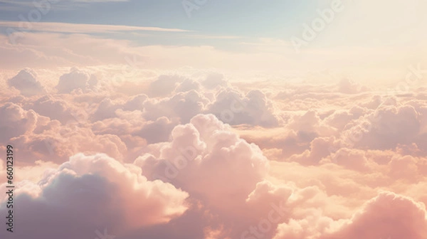 Fototapeta Blue Sky with Clouds Graphic Resource, Generative AI